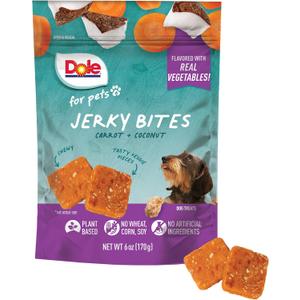 Dole for Pets Fruit Jerky Bites Dog Treats, Carrot and Coconut, 6oz |Flavored with Real Fruit and Vegetables, No Wheat, Corn, Soy, Artificial Flavors, Colors, or Preservatives (6 Ounce (Pack of 1)