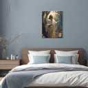Framed Jesus Canvas Wall Art Jesus in the Garden Wall Decor Picture Christian Poster Painting Decoration Unique Print Wall Decor Living Room Bedroom Church Decor 16x24 Inch Ready to Hang