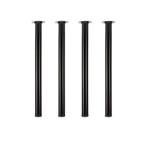 QLLY 28 inch Adjustable Metal Desk Legs, Office Table Furniture Leg Set, Set of 4 (Black)