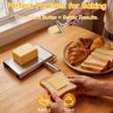 Cheese Slicer, Stainless Steel Cheese Cutter Board and Measuring Grids, Multipurpose Cheese Cutter for Block Cheese, Butter, Sausages, Fruits Kitchen Gadget Cheese Tool
