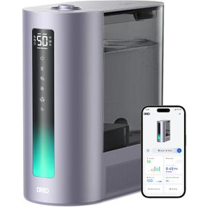 Dreo 6L Humidifiers for Bedroom, Smart Warm & Cool Mist for Large Room, 60Hr Quiet Runtime for Baby, Plant, Humidity Sensor, Indicator Light, 12H Timer, Google/Alexa, Purple