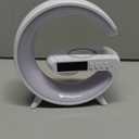 Smart LED Table Lamp, 5-in-1 Night Light Fast Wireless Charging Station, 256 Lights Mode Dimmable Bedside Lamp, Bluetooth Speaker & App Control for Bedroom, Home Decor, Alarm Clock for Festival Gifts (White)