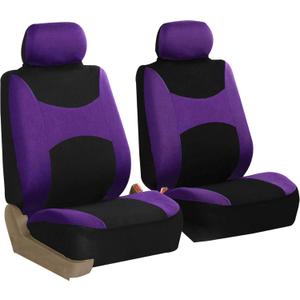 TLH Light and Breezy Flat Cloth Automotive Car Seat Covers Front Set Only, Airbag Compatible, Purple Color Universal Fit Car Seat Protector for Cars, Auto, Trucks, SUV