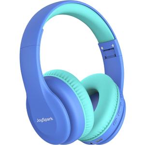 JoySpark Kids Bluetooth Headphones, Lightweight Wireless Headphones for Kids, 85/94dB Volume Limited, 60 Hours Playtime, Bluetooth 5.3, Over-Ear Toddler Headsets with Built-in Mic-Blue