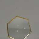 Glass Pressed Flower Frame Handmade, Double Glass, Brass Floating Picture Frames, Wall Hanging Round Picture, for Dried Flowers Home Wall Decor, Hexagon, Gold (FRAME ONLY) (6L" x 7.1W")