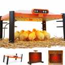 Smart Brooder Plate with Temperature Display & Adjustable Height, 11 x 15 Inch Chick Heat Plate for 20 Chicks, Memory Function and Overheat Protection for Safety, Anti-Roost Design