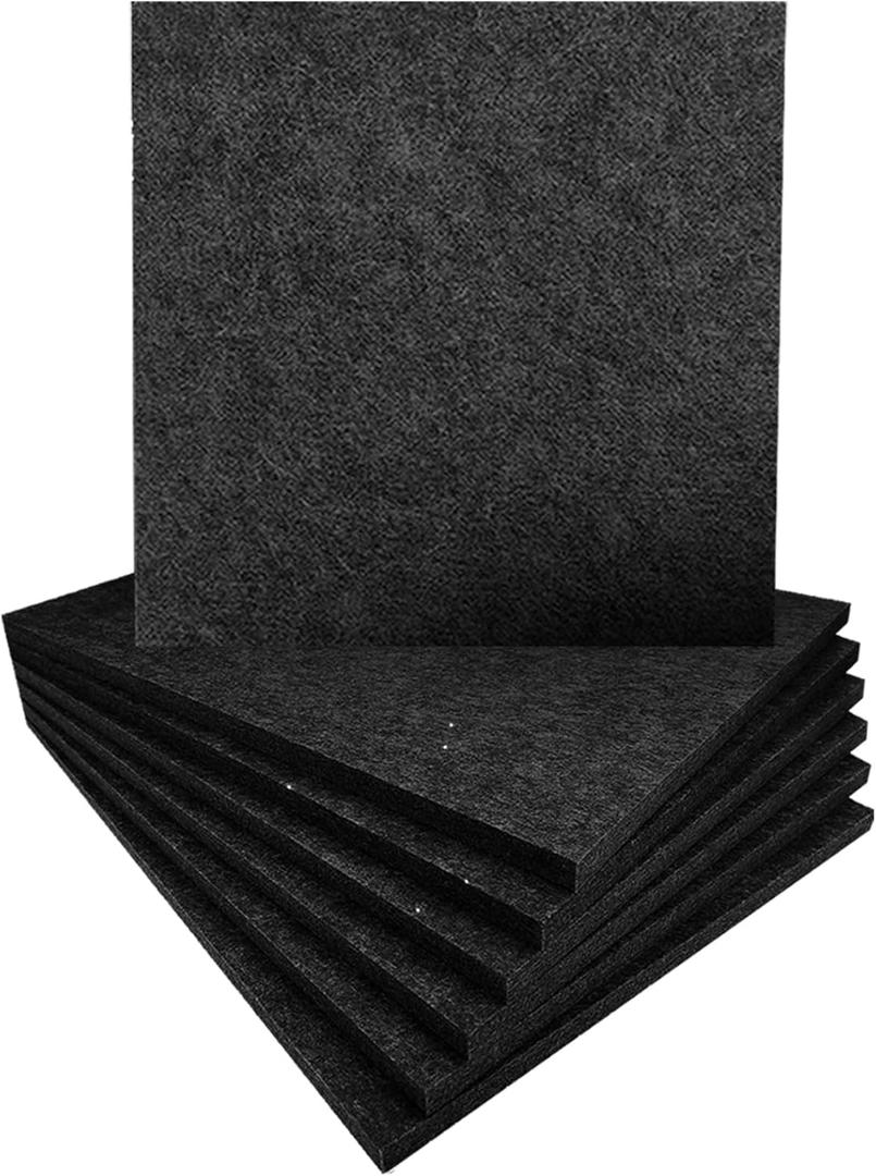 Arrowzoom 12 Pcs Drop Ceiling Tile Self-Adhesive Ceiling Sound Deadening Polyester Fabric Panel Interior Wall Dcor- Black 12 12 in KK1424