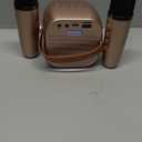 Mini Karaoke Machine, Portable Bluetooth Karaoke Speaker with 2 Wireless Microphones and Party Lights for Kids and Adults, Birthday Gifts for Girls Boys Family Home Party (Rose Gold)