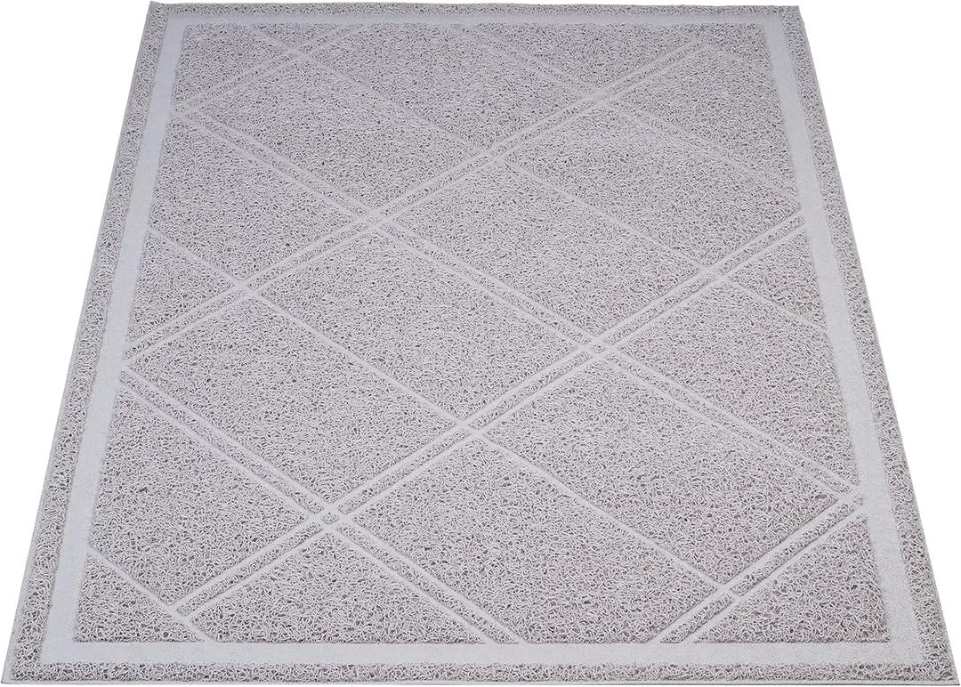 Amazon Basics Less-Mess Cat Litter Box Mat, Unscented, 24" x 35", Grey (1 Count (Pack of 1), Gray)
