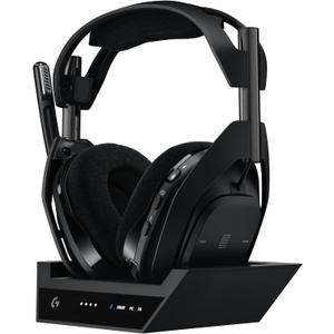Logitech G Astro A50 X Omni-Platform Wireless Gaming Headset + Base Station for PS5, Xbox, PC: PLAYSYNC Video & Audio Switcher, HDMI 2.1 4K 120Hz VRR, <24 bit/48 kHz, 24hr Battery, 2.4GHz & BT - Black