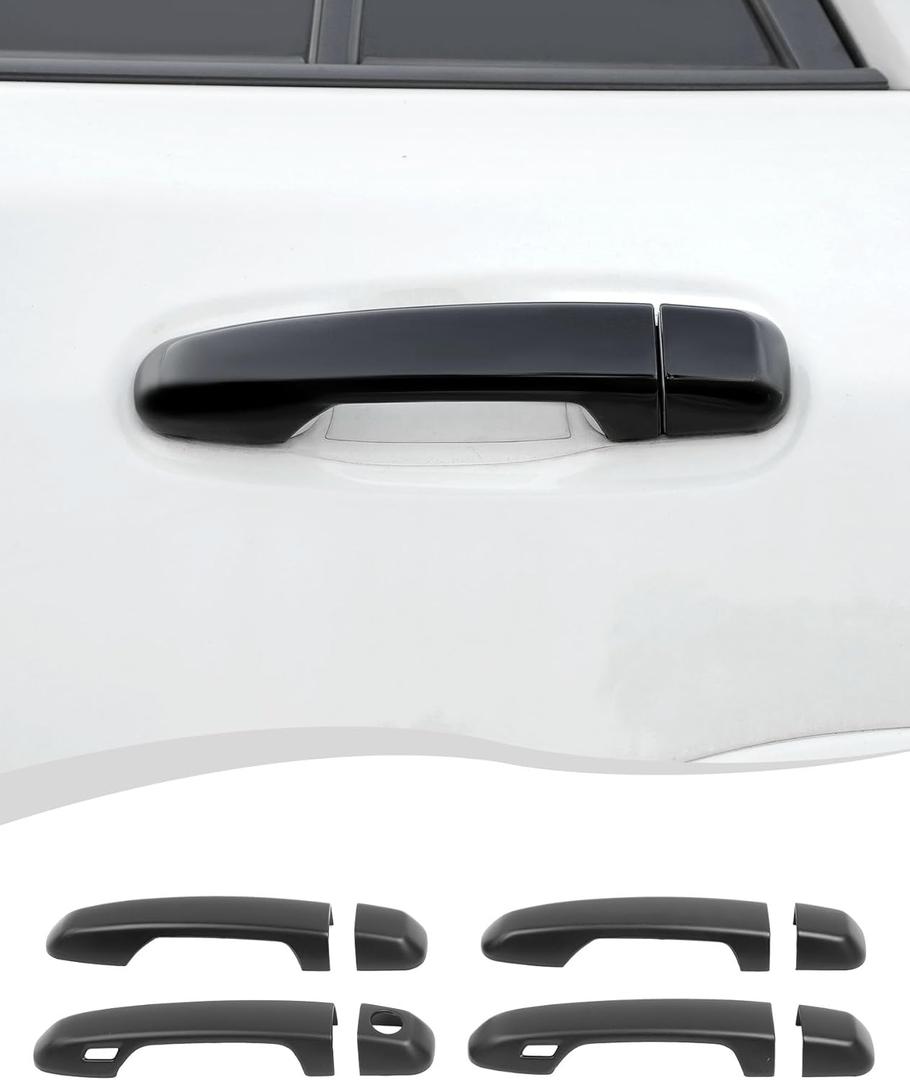 Hoolcar Exterior Door Handle Covers Outside Door Grab Handle Cover Fit for Toyota 4Runner 2010-2024, Matte Black