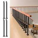 MM MELISEN Indoor Stair Railing Kits, Black Metal Baluster Posts, with 270° Adjustable Railing Spindles, for Steps, Balconies, Staircases, Decks, Patio Stairs and Outdoor Decor. (Height: 33.46 in)