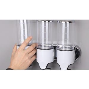 Shampoo and Conditioner Dispenser, Triple Stainless Steel Soap Dispenser Bathroom, Wall Mounted Shower Shampoo Dispenser 3 Chamber No Drill, 1500ml/ 51 oz  Bathroom Accessories