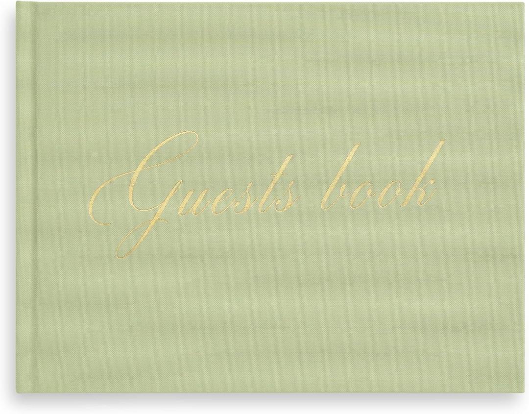 &And Per Se Guest Book for Party, Photo Book, Blank Book and Birthday Guest Book for Special Events, Baby Shower Book to Sign with Blank Lined Pages & Photo Spots (Sage)