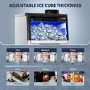 100LBS/24H Commercial Ice Maker Machine, Dual Water Inlet Under Counter or Freestanding Ice Machine, 36 Cubes/Cycle with 22LBS Storage for Home, Bar, Restaurant, Coffee Shop