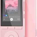 64GB MP3 Player with Bluetooth 5.3, Music Player with HiFi Sound for Sports Runners, 2.4" Screen MP3 Player Built in HD Speaker Voice Recorder E-Book, Expanded Up to 128GB, Earphone Included, Pink