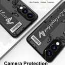 Compatible for Samsung Galaxy S25 Edge Case Cute with Strap Stand Finger Kickstand, Designer Cool Silicone Cases Funda Cover - Black Butterfly Butterflies