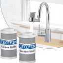 CECEFIN Swivel WaterFilter for SinkFaucet  Faucet Mount Water Filtration System, Carbon Purifier Reduces 99% Chlorine, Last 528 Gallons Tap Water, Fits Most Pull Out Kitchen/Bathroom/RV Faucets