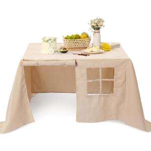 Oudain 38 x 38 Inches Large Tablecloth Playhouse for Kids Square Table Fort Cover Table Cloth Tent Playhouse Accessories for Dining Room Birthday Indoor Outdoor Party Playground