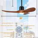 42 Inch Outdoor Ceiling Fan with Light and Remote, Wet Rated Wood Gazebo Fan with 16ft Plug-in Cord, 3 Walnut Blades Farmhouse Patio Fan, Reversible DC Motor, Memory Function, Matte Black