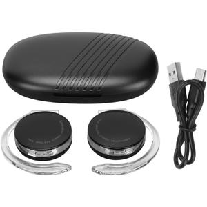 Jectse Clip Headphones, Bluetooth Headphones Clip Type Earphones with Charging Case and Cable, Earphones Portable Stereophone Clip on Headphones (Black)