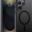 SUPFINE Magnetic for Samsung Galaxy S25 Ultra Case(Compatible with MagSafe) (Military Grade Drop Protection) Slim Translucent Shockproof Phone Case,Black