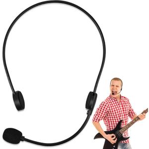 MUKOSEL Rockstar Costume Accessories Fake Rock Star Singer Microphone Headset Prop Mic Popstar Costume Accessory Prop for Halloween Cosplay Music Party