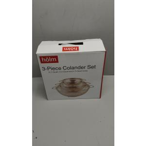 3-Piece Stainless Steel Mesh Micro-Perforated Strainer Colander Set (1-Quart, 2.5-Quart and 4.5-Quart)