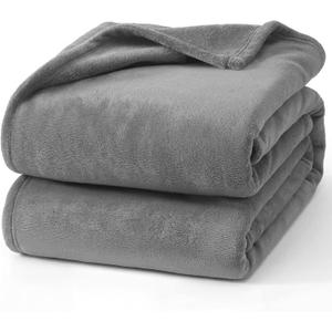 Hansleep Fleece Blanket Twin Size Grey, Soft Cozy Twin Blanket, Fuzzy Flannel Blanket for Bed, Sofa, Couch, Travel, Camping, 60 x 80 Inches