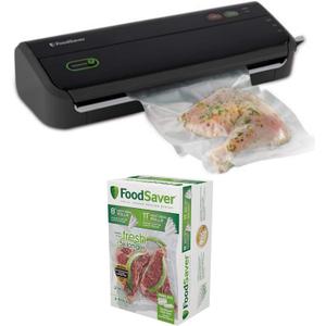 FoodSaver FM2000 Vacuum Sealer System with Starter Bag/Roll Set and 8" & 11" Vacuum Heat-Seal Rolls