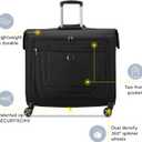 DELSEY PARIS Helium DLX - Rolling Garment Bag with Spinner Wheel - Lightweight Travel Garment Bag - SECURITECH Zip - Suit and Dresses Rolling Travel Bag - Checked Size, Black, Size: 24 Inch