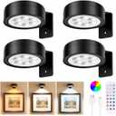 4-Pack Picture Lights for Wall, Rechargeable Wireless Poster Lights with 3 CCT & 12 RGB, Magnetic Painting Lights with Remote(DimmableTimer), LED Art Display Light for Frame, Gallery, Wall Decor