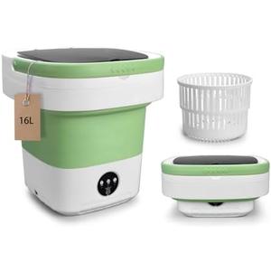 Portable Mini Washing Machine, 16L Upgraded with Spin Basket Laundry Machine, 3 Cleaning Modes Suitable for Small Clothes, Foldable Design Ideal for Hotel, Home, Apartment, Campain
