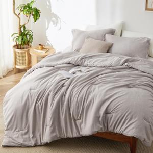 Bedsure King Size Comforter Set - Taupe Soft Bedding for All Seasons, Cationic Dyed Bed Set, 3 Pieces, 1 King Size Comforter (104"x90") and 2 Pillow Shams (20"x36"+2")