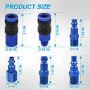 15 Pieces Air Compressor Hose Fitting Kit, 1/4" Universal Air Coupler and Industrial Air Plug Kit Quick Connect Air Fittings with Storage Case (Blue)