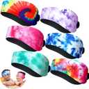 Honoson 6 Pcs Swimming Headband for Kids Adults Waterproof Swim Ear Cover Adjustable Bands for Water Sport Ear Protection