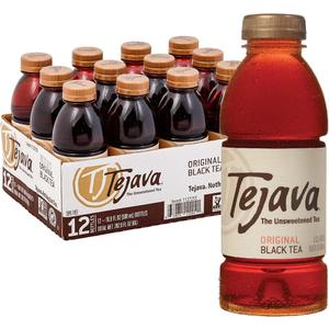 Tejava Original Unsweetened Black Iced Tea, 12 Pack, 16.9oz PET Bottles, Non-GMO, Kosher, No Sugar or Sweeteners, No calories, No Preservatives, Brewed in Small Batches Rainforest Alliance BBD 05/15/26