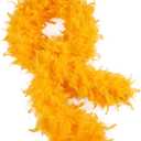 THARAHT 19 Color- 40/60g 2Yard Chandelle Feather Boa Dancing Wedding Party Halloween Costume Decoration Feathers boa (Golden Yellow)