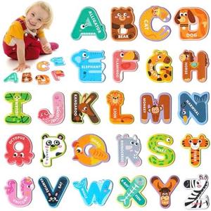 Magnetic Letters for Toddlers 1-3, 26PCS Cute Animal Alphabet Magnets Letters Learning Toys for Toddlers 1-3 Uppercase ABC Magnets for Refrigerator Best Gifts for Birthday Christmas Stocking Stuffers