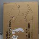 Sweetcrispy Mobile Small Standing Desk - Sit Stand Portable Rolling Laptop Desk with Lockable Wheels, Adjustable Height Computer Workstations, Modern Black (19"D x 25.7"W x 42.5"H)