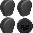 Moonet Tough Tire Covers for RV Wheel (4 Pack Black), Heavy Duty Thicken Sun Protector for Truck Motorhome Boat Trailer Camper Van SUV, for Tire Diameter 19"-21"