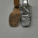 Trary Gold & White Heels - Square Toe, 3 inch Platform, Strappy & Block Heels for Wide Feet, Ankle Strap Y2k Shoes for Prom (7, Silver Pu)