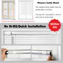No Tools No Drill Cordless Mini Blinds, 1" L-Shaped Slats Light Filtering Shades, Horizontal Vinyl Blinds for Indoor Windows, White,39.5" Wx 64" H