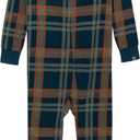 Modern Moments by Gerber Baby Hacci Footless Pajamas (3-6 Months, Navy Plaid)