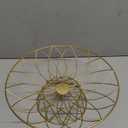 Large Metal Wire Fruit Bowl, Round Mesh Fruit Basket for Kitchen Countertop, Modern Decorative Bread Vegetable Storage Holder Organizer(Gold)