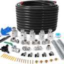 3/4"  200 FT Shop Air Line Kit, Rapid Air System 3/4 Inch Hdpe-Aluminum Compressed Air Piping for Garage Includes Air-locking/Elbow/Tee/Air Outlet Block Fittings Leak Proof Easy to Install