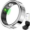 FitElf 3 Pro Smart Ring Fitness Tracker, Health Sleep Tracker, Blood Pressure, Heart Rate and Oxygen Monitor Ring for Women/Men, IP68, No Subscription, 10-Day Battery Life (Silver, 9)