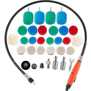 Mini Buffing Polishing Pads, 30Pcs Mini Detail Polisher Pads Use On Rotary Tools, Cordless Electric Drill, Polisher Tool for Tight Area Detailing Polishing, for SPTA Polisher -SP-DP030USA (30Pcs DETAIL POLIHSING SETS + FLEXIBLE SHAFT)