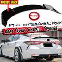Rear Trunk Spoiler Compatible with 2018-2024 Toyota Camry SE XSE L LE XLE Hybrid, V2 Style Fits for 18-24 Sedan, High Kick Spoiler Wing Lip (Glossy Black)