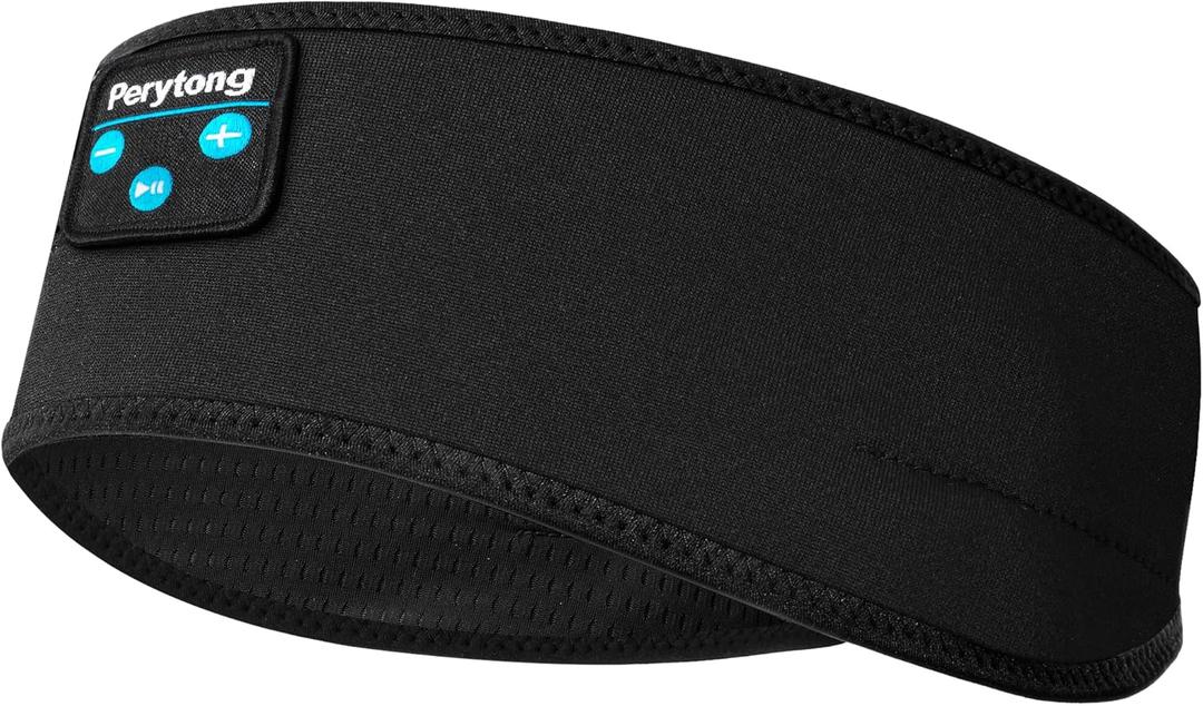 Sleep Headphones for Sleeping, Bluetooth Wireless Sports Headband, Cozy Lightweight Headband Headphones Hi-Fi Stereo Ergonomic ASMR Sleep Headphone Cool Gadget Gift for Women Men (Pure Black)